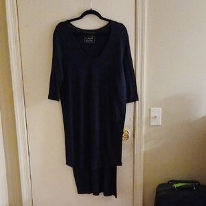 We The Free Black Scoop Neck High Low Tshirt Dress